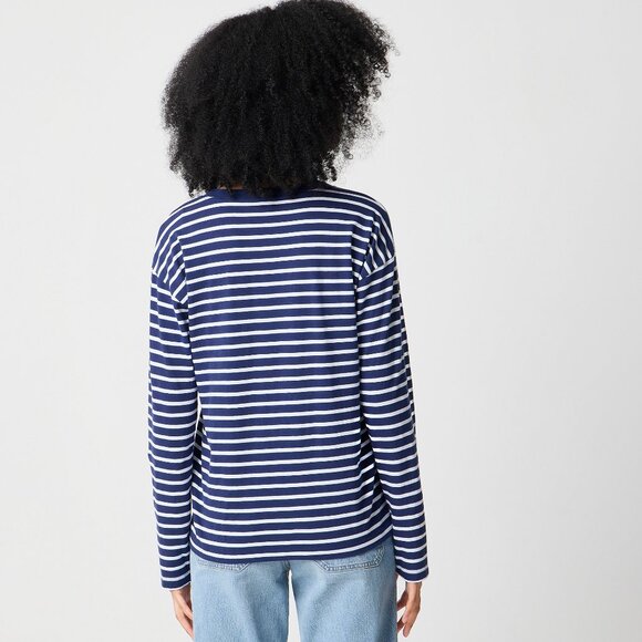 NWT J.Crew Factory Long-sleeve Striped Tee - Picture 4 of 4